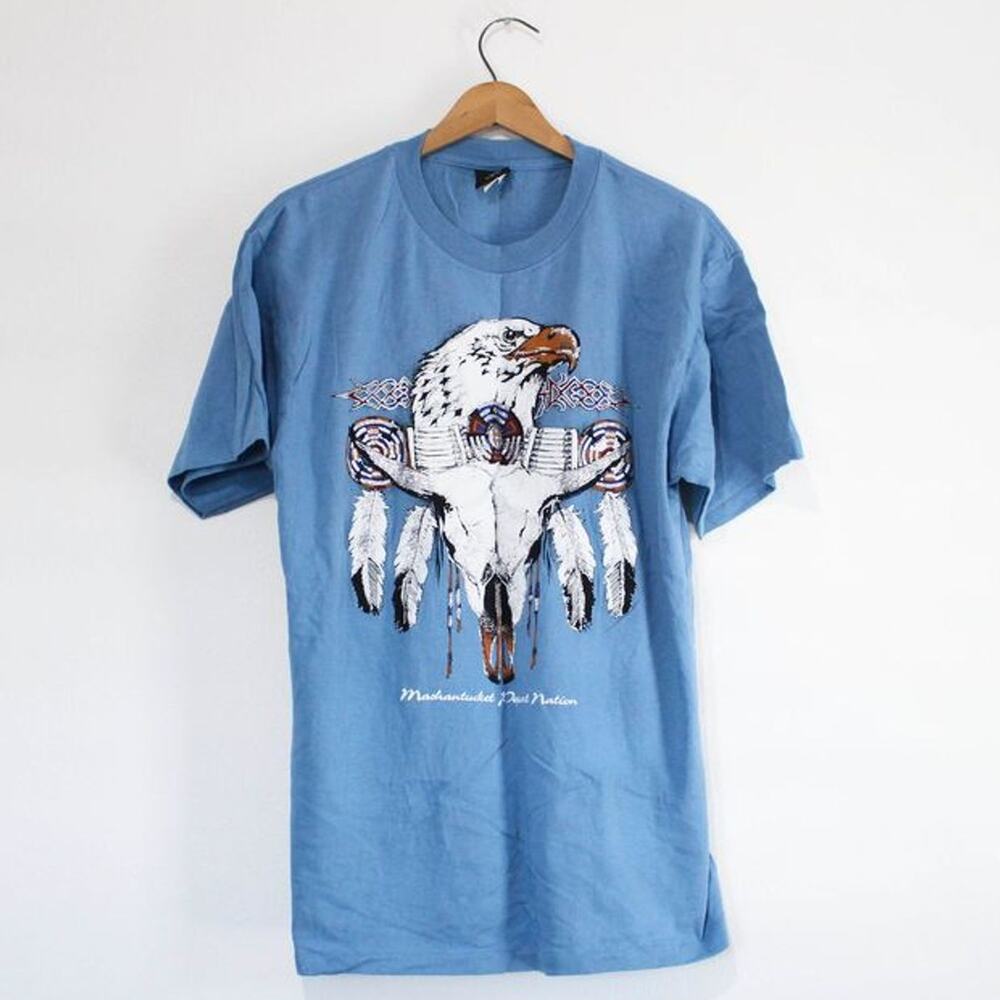 Vintage Native American Tribe Cattle Skull T Shirt Large